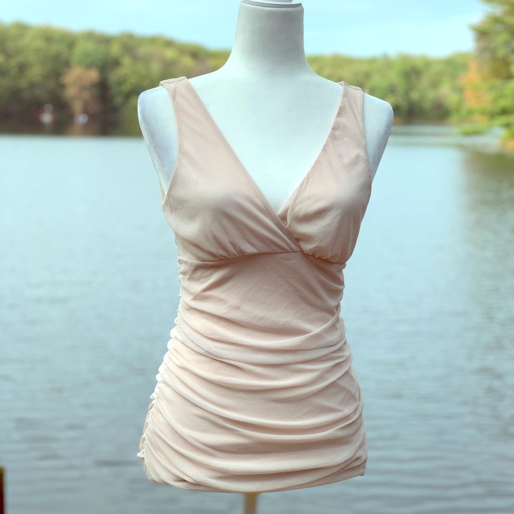 Express Champagne Rouched Tank